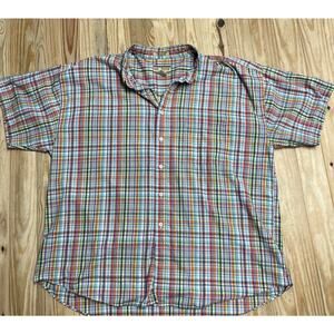 Sun River Men’s Sz XXL Short Sleeve Button Up Plaid Cotton Shirt